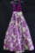 Jovani Purple Full Length Dress with Floral Skirt Size: 0