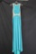 Abby Paris Teal Blue Full Length Dress with Gold Accents Size: 0