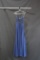 Faviana Navy Blue Full Length Dress with Beaded Bodice Size: 0