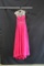 MacDuggal Hot Pink Full Length Dress with Gold Detail Size: 2