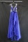 MacDuggal Blue Full Length Dress with Beaded Bodice Size: 2