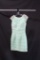 MacDuggal Mint Striped Cocktail Dress with Beaded Shoulders Size: 6