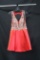 Jovani Red Cocktail Dress with Gold Beading Size: 6