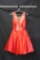 Tony Bowls Red Cocktail Dress with Gold Neckline Size: 8