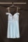 Faviana Light Blue Cocktail Dress with Lace Top Size: 6