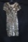 Jovani Silver Sequined Cocktail Dress Size: 4