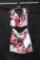 Jovani White Two-Piece with Red Floral Print Size: 12