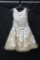 Jovani Beige Cocktail Dress with White Floral Appliques Size: 14