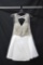Jovani White Cocktail Dress with Beaded Bodice Size: 4