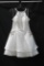 Alyce Paris White Cocktail Dress with Floral Applique Size: 10