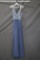 Faviana Navy Blue Full Length Dress with Beaded Bodice Size: 8