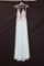 Faviana Light Blue Full Length Dress with Beaded Bodice Size: 4