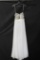 Night Moves White Strapless Full Length Dress with Beaded Bodice Size: 10