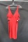 Faviana Red V-Neck Cocktail Dress with Side Cut Outs Size: 8