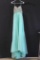 Angela and Alison Teal Strapless Jeweled Gown Size: 6