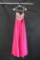 MacDuggal Pink Strapless Full Length Dress with Beaded Bodice Size: 0
