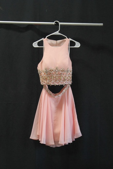 Rachael Allen Pink 2 Piece Seguined Mini Dress size 6 Size: 6