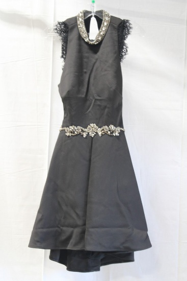 Open Back Black Mini Dress Size: 6