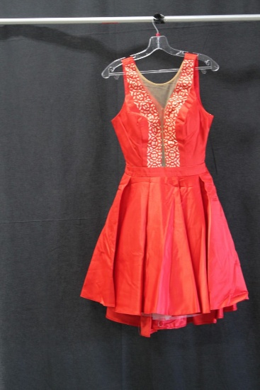 Tony Bowls Red Sleeveless Mini Dress Size: 4