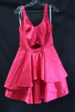 Rachel Allan Hot Pink Cocktail Dress with Cut Out Size: 10