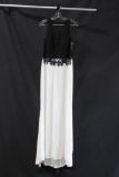 Madison James Black and White Full Length Dress Size: 12