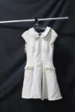 MacDuggal White Cocktail Dress with Collar Size: 6