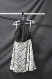 Tony Bowls Black and White Halter Cocktail Dress Size: 6