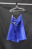Aylce Paris Blue Strapless Cocktail Dress Size: 16