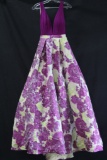 Jovani Purple Full Length Dress with Floral Skirt Size: 0