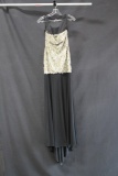 Enuious by Karishma Creations Black and Gold Full Length Dress Size: 0