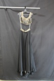 Rachel Allan Black Two-Piece with Gold Accents Size: 0