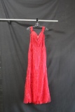 Morrell Maxie Red Lace Full Length Dress Size: 0