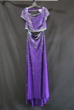 Jovani Purple Two-Piece with Sparkle Detail Size: 14