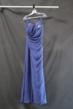 Faviana Blue Full Length Dress Size: 8