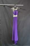 Rachel Allan Purple Halter Style Full Length Dress Size: 0
