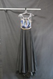 Angela and Alison Black Full Length Dress with Multicolored Beading Size: 4