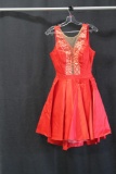 Tony Bowls Red Sleeveless Mini Dress Size: 4