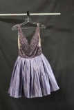 Vienna Purple Cocktail Dress with Beaded Bodice Size: 4