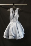 Jovani Silver Cocktail Dress Size: 4