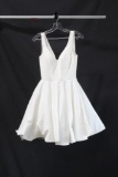 Ieeana MacDuggal White Cocktail Dress Size: 6