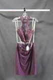 Faviana Purple Two-Piece with Lace Top Size: 12