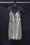 Jovani Silver Cocktail Dress Size: 0