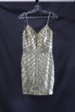 Jovani Silver Cocktail Dress Size: 6