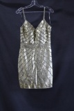 Jovani Silver Cocktail Dress Size: 12