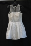 Neblon White Chiffon Sleeveless Cocktail Dress Size: 12