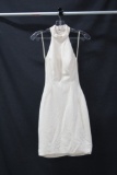 Jovani White Halter Style Cocktail Dress Size: 2