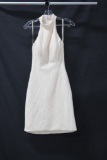Jovani White Halter Style Cocktail Dress Size: 6