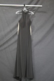 Faviana Black Full Length Dress with Mesh Side Cut Outs Size: 12