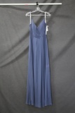 Bari Jay Blue Full Length Dress Size: 8