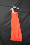 Nika Kapoor Orange One Shouldered Full Length Dress Size: 10